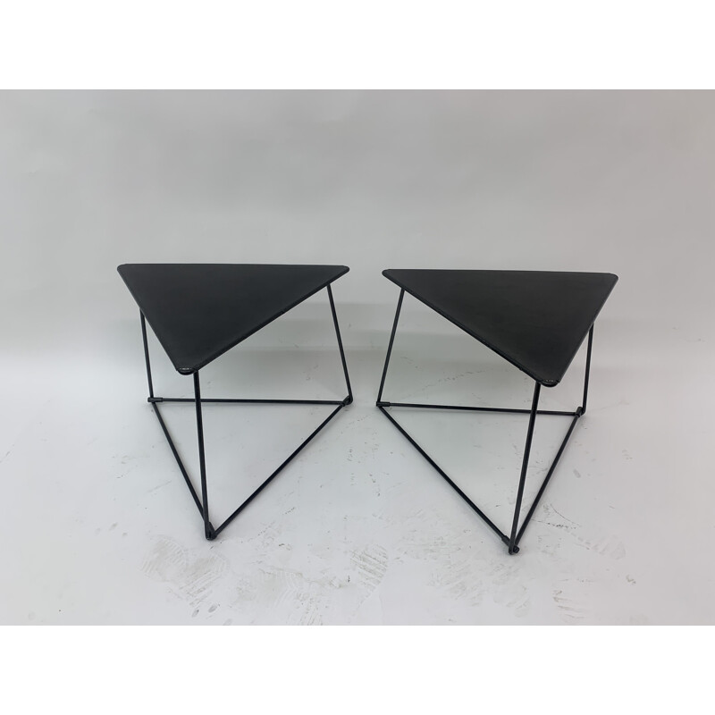 Pair of vintage modernist triangular "Oti" side tables by Niels Gammelgaard for Ikea, 1980s