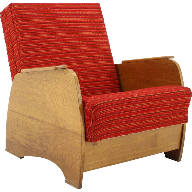 Vintage armchair convertible into daybed, 1960s