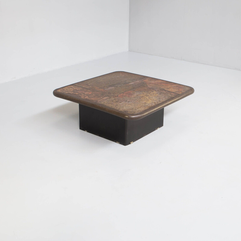 Mesa de centro vintage de piedra natural hecha a mano por Paul Kingma, 1970