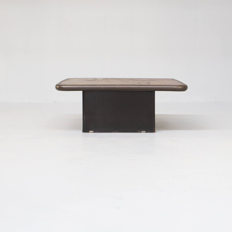 Vintage coffee table in natural stone handmade by Paul Kingma, 1970