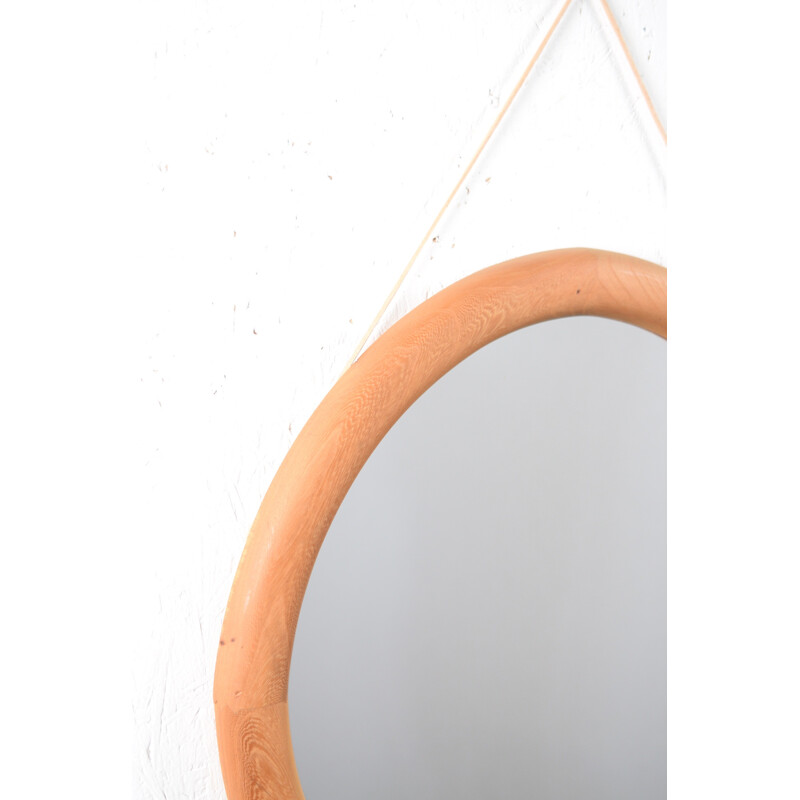 Round mirror in maple - 1960s