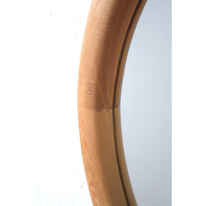 Round mirror in maple - 1960s