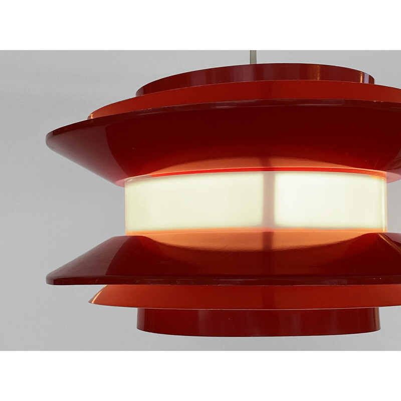 Suspension vintage "Trava" rouge par Carl Thore pour Granhaga Metallindustri, Suède 1970