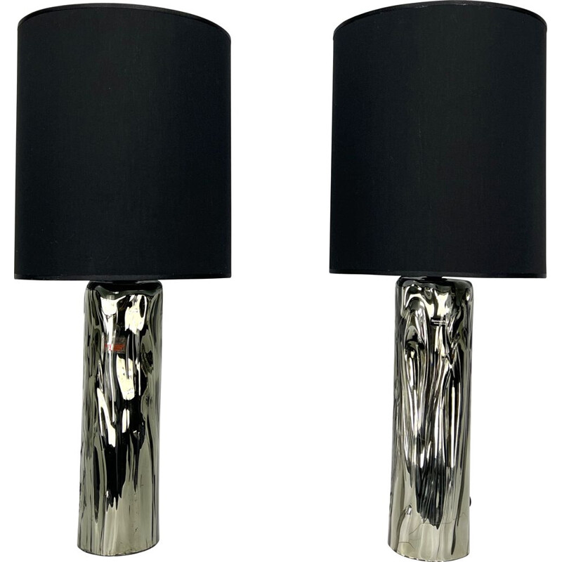 Pair of vintage Murano glass table lamps by Barovier & Toso, Italy 1970s