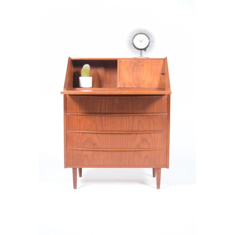 Danish teak secretary desk with mirror - 1950s