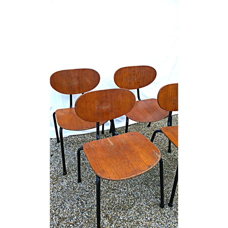 Suite of 4 Scandinavian chairs "145", Kurt NORDSTROM - 1950s