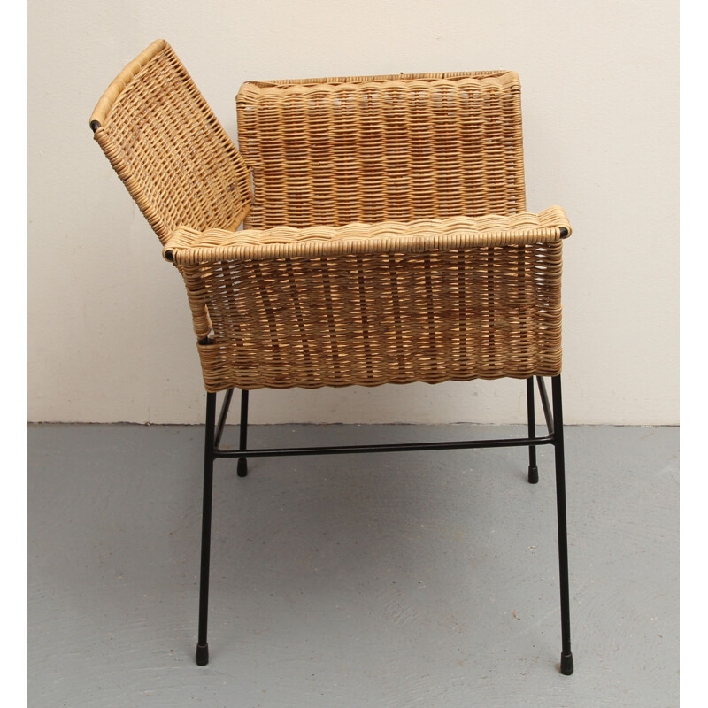 Vintage basket armchair by Herta Marta Witzemann for Erwin Behr, 1960s