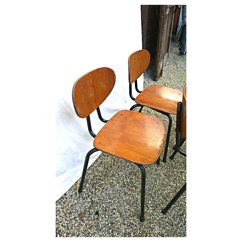 Suite of 4 Scandinavian chairs "145", Kurt NORDSTROM - 1950s