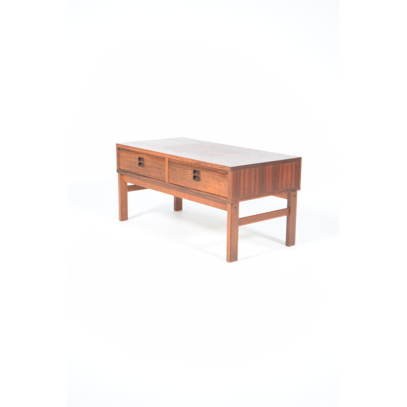 Scandinavian side table in rosewood with drawers - 1970s