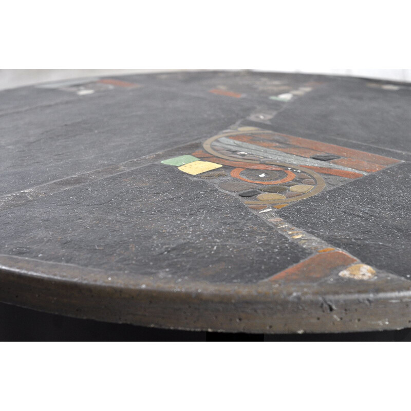 Brutalist vintage natural stone coffee table by Paul Kingma, Netherlands 1980