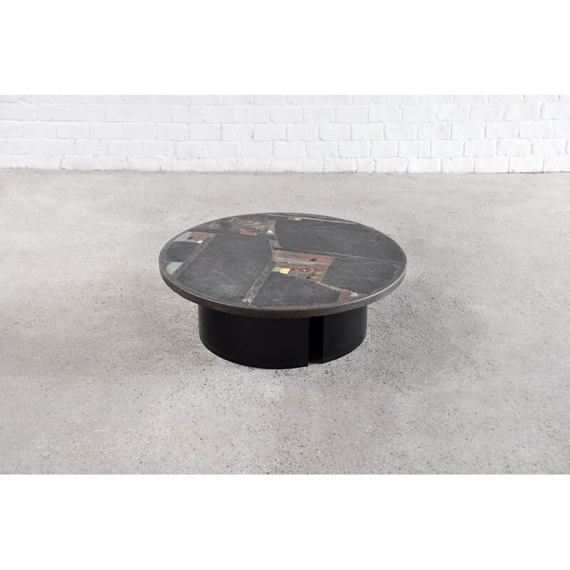 Brutalist vintage natural stone coffee table by Paul Kingma, Netherlands 1980