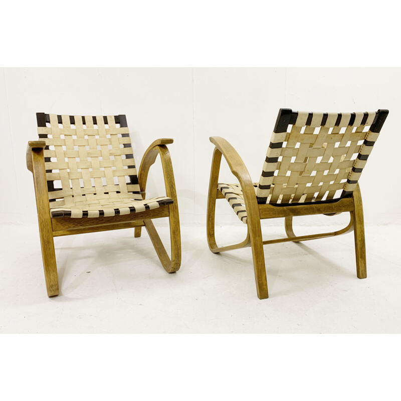 Pair of vintage bentwood armchairs by Jan Vanek for Up Závody, Czechoslovakia 1930