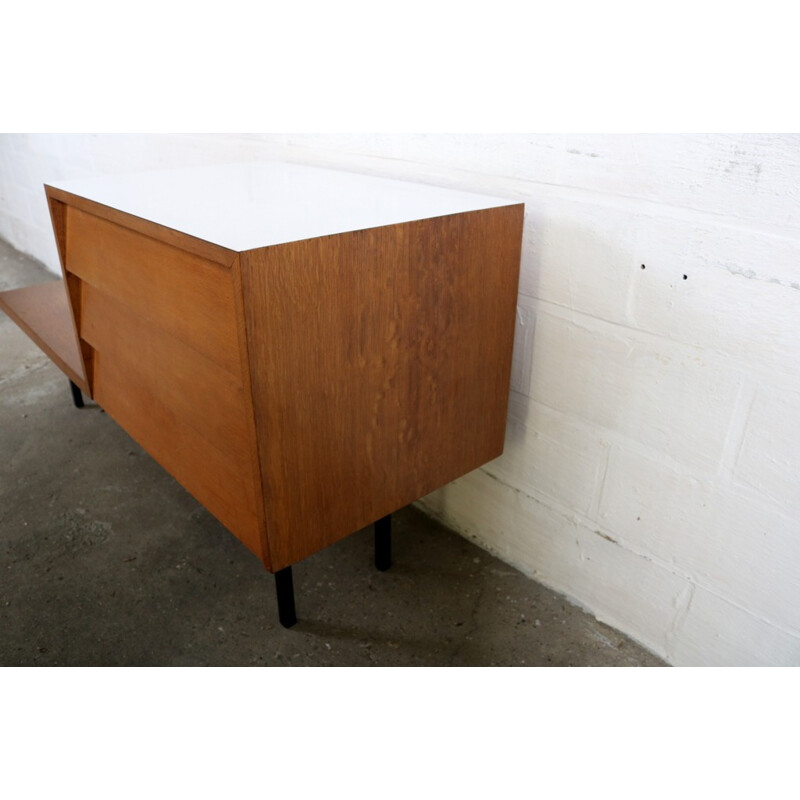 Small Belgian chest of drawers in wood and formica, Jos DE MEY - 1960s