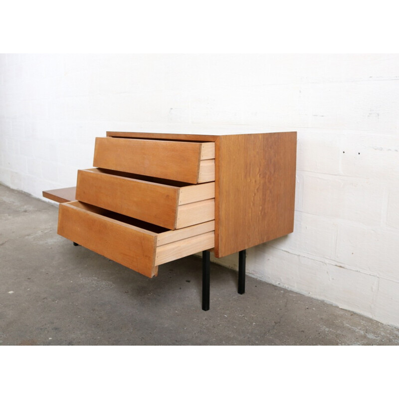Small Belgian chest of drawers in wood and formica, Jos DE MEY - 1960s