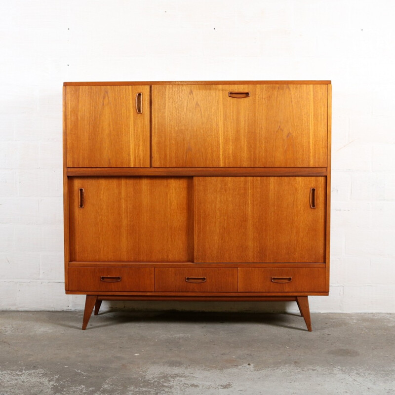 Large mid-century cabinet in teak wood - 1950s