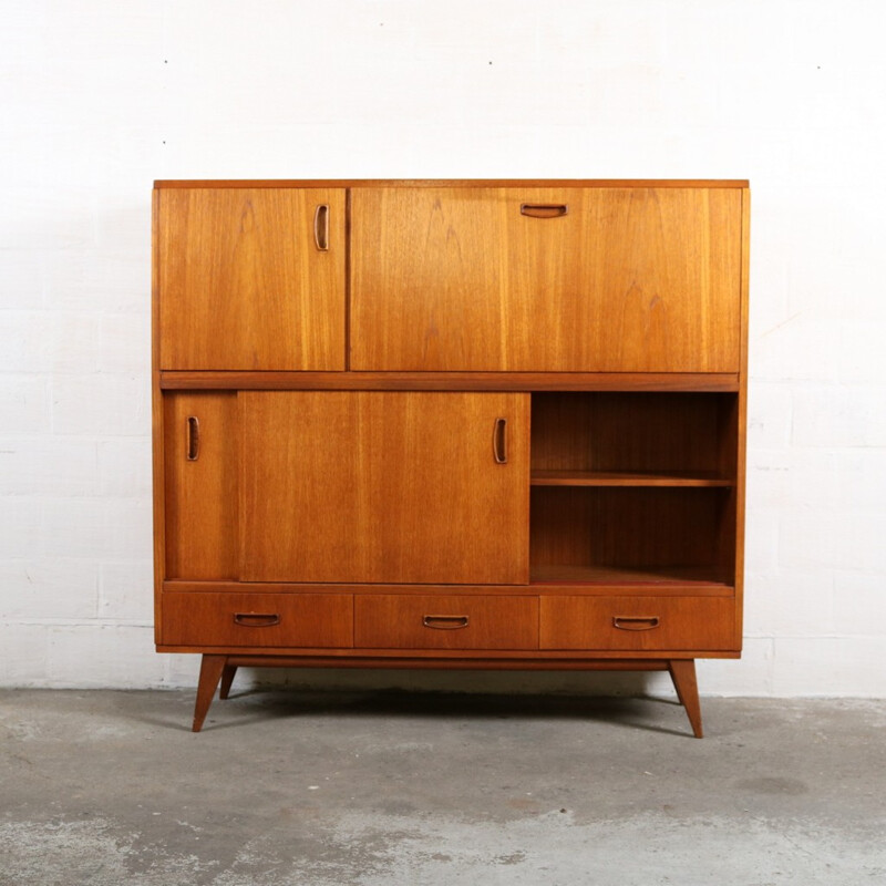 Large mid-century cabinet in teak wood - 1950s