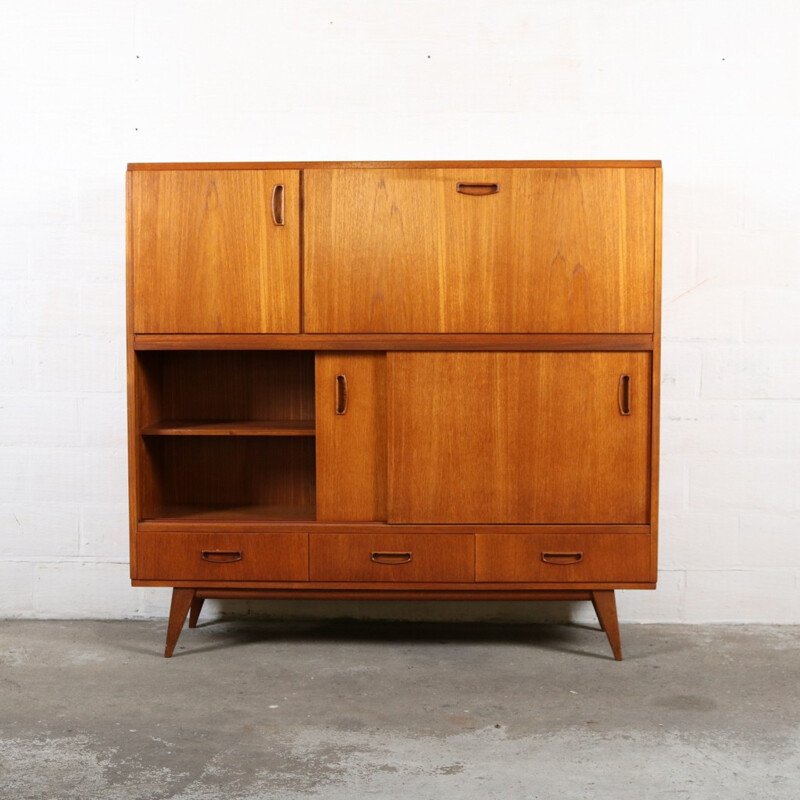 Large mid-century cabinet in teak wood - 1950s