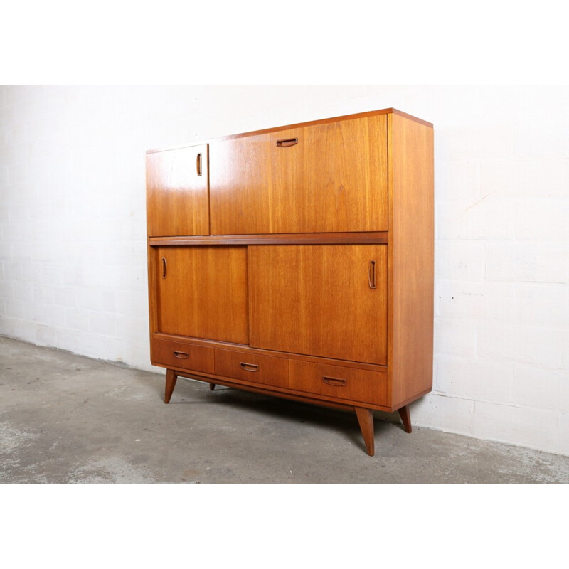 Large mid-century cabinet in teak wood - 1950s