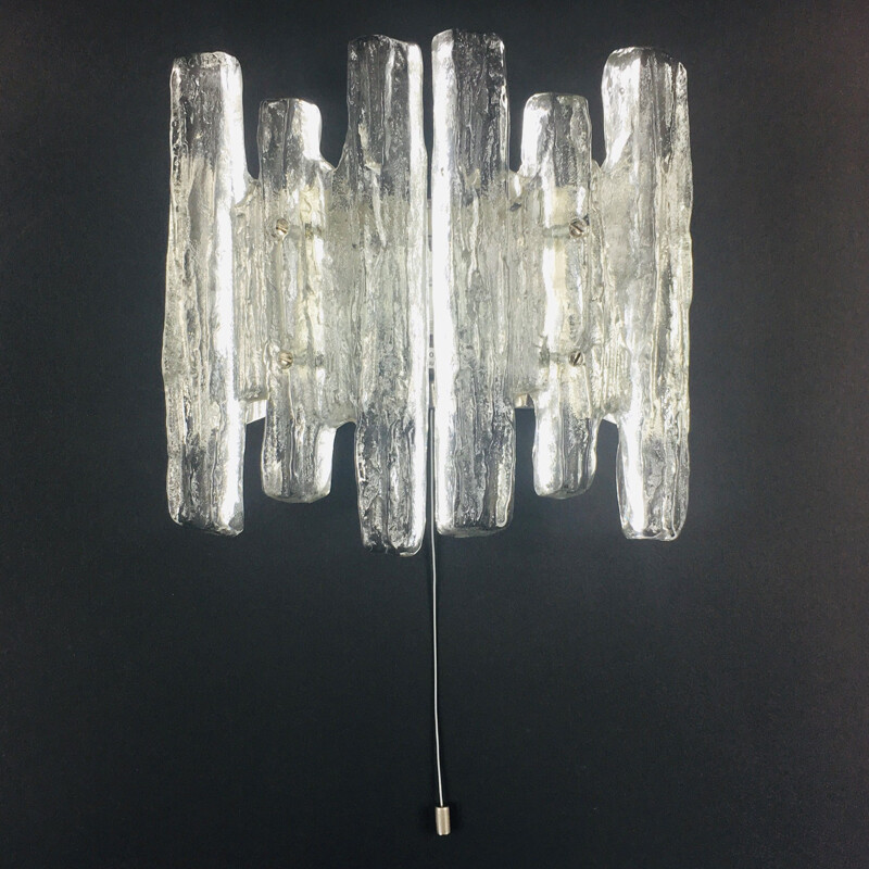 Lampada da parete vintage in vetro smerigliato di J. T. Kalmar per Kalmar Franken, 1960