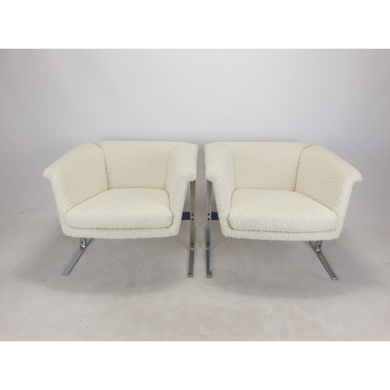 Ein Paar Vintage-Sessel mit Bouclé-Stoff aus Wolle von Geoffrey Harcourt für Artifort, 1963
