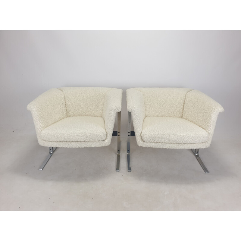 Pair of vintage wool bouclé armchairs by Geoffrey Harcourt for Artifort, 1963