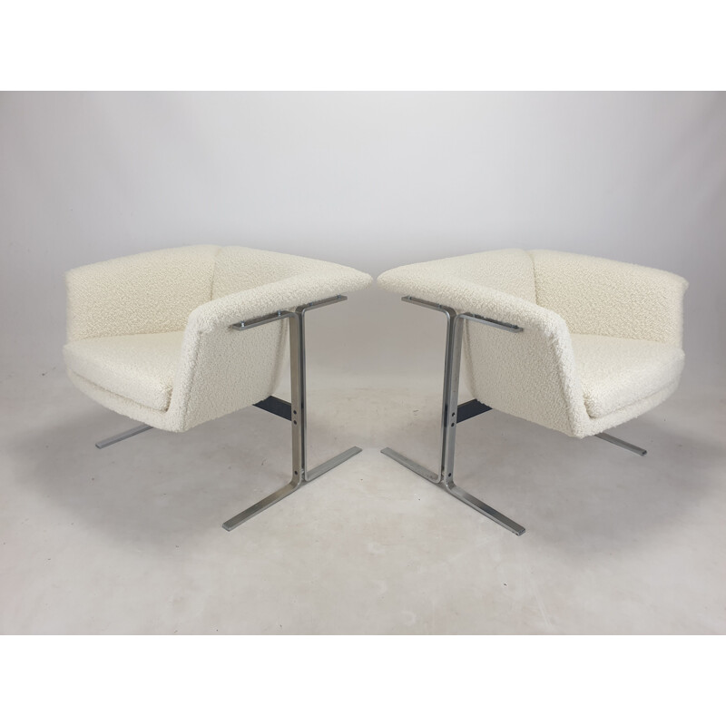 Pair of vintage wool bouclé armchairs by Geoffrey Harcourt for Artifort, 1963