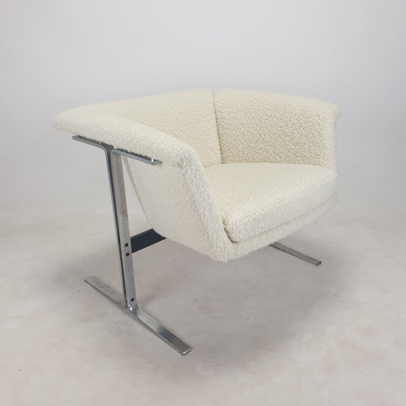 Paar vintage fauteuils in wollen bouclé stof van Geoffrey Harcourt voor Artifort, 1963