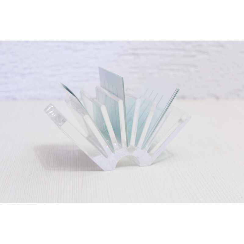 Vintage letter holder in plexiglass by Guzzini, 1980