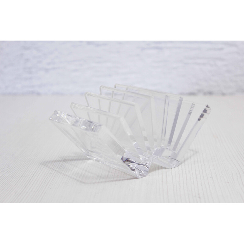 Vintage letter holder in plexiglass by Guzzini, 1980