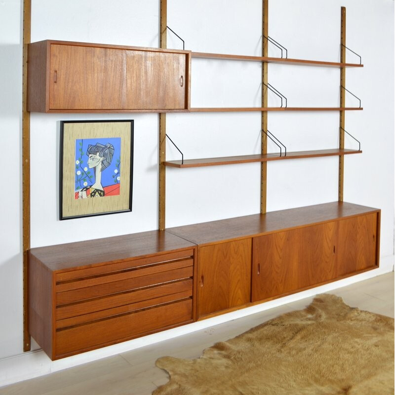 Teak modular shelves system, Poul CADOVIUS - 1960s