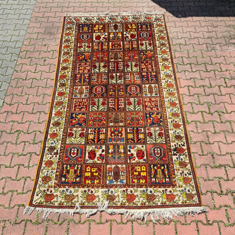 Bahktiar" vintage hand-knotted woolen Persian rug