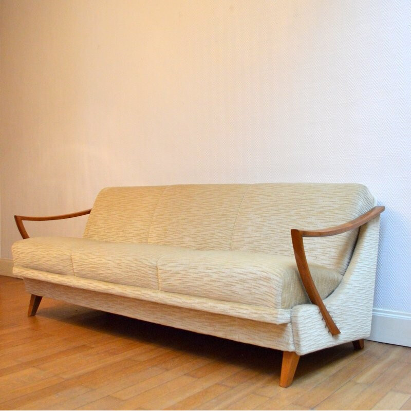 Vintage silk velvet sofa -1950s