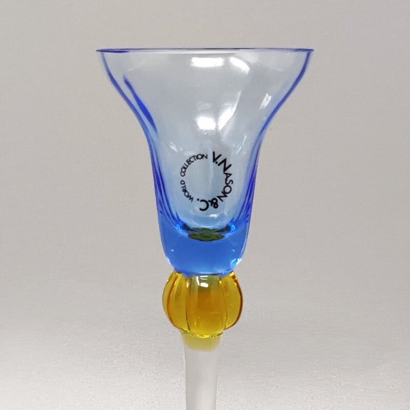 Ensemble de 6 verres Murano vintage par Nason, Italie 1970