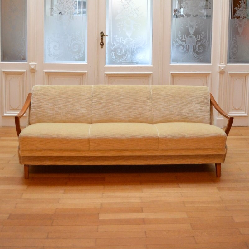 Vintage silk velvet sofa -1950s
