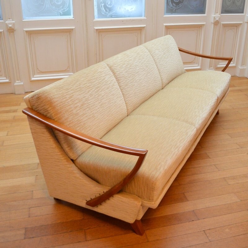 Vintage silk velvet sofa -1950s