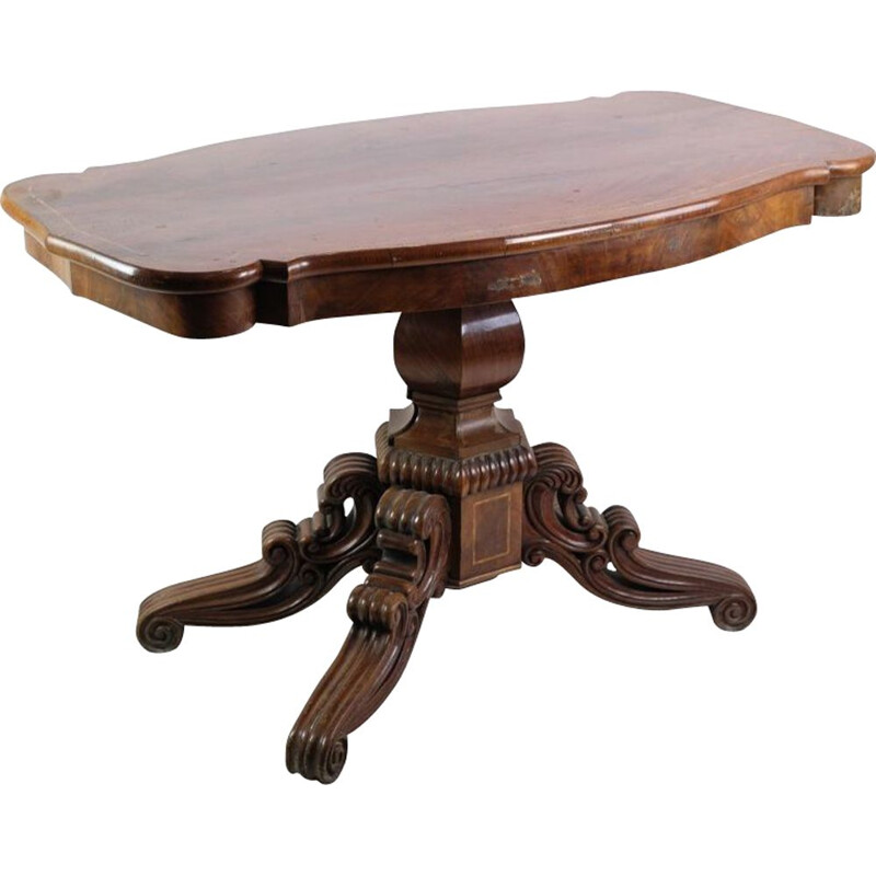 Vintage mahogany column table, 1840