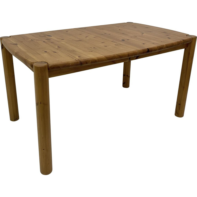 Vintage pine wood dining table by Rainer Daumiller, Germany 1970s