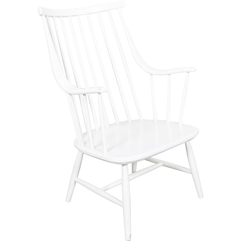 Nesto "Grandezza" armchair in white lacquered birch, Lena LARSSON - 1960s