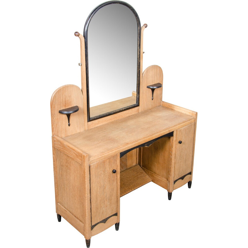 Dutch dressing table in oak with mirror - 1930s