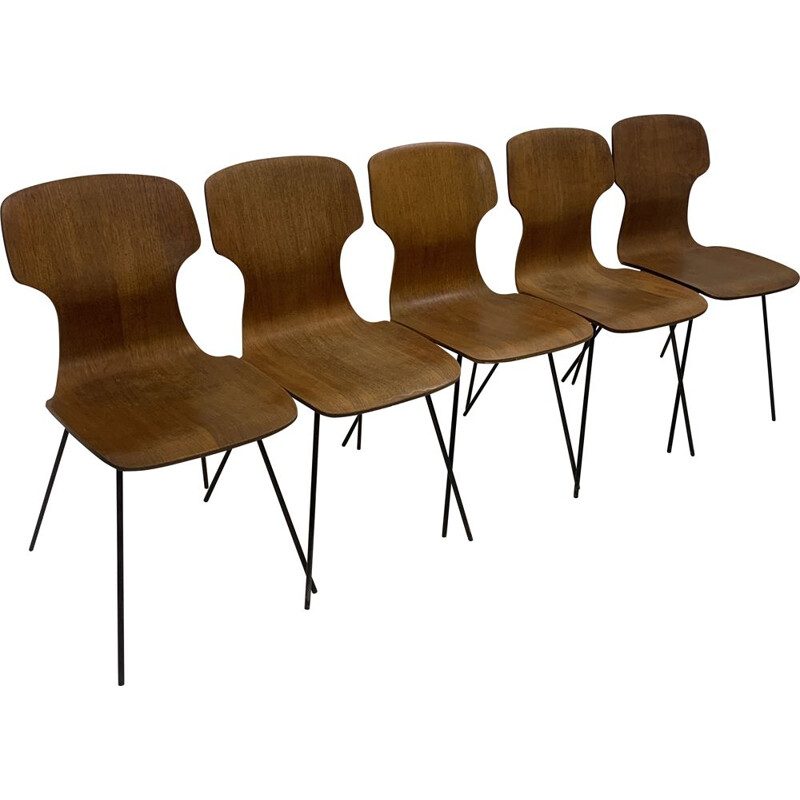 Conjunto de 6 cadeiras vintage por Carlo Ratti