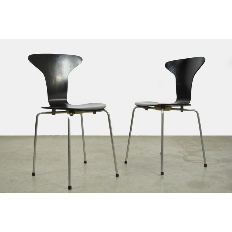 Paar vintage MyggenMosquito stoelen van Arne Jacobsen voor Fritz Hansen, Denemarken 1973