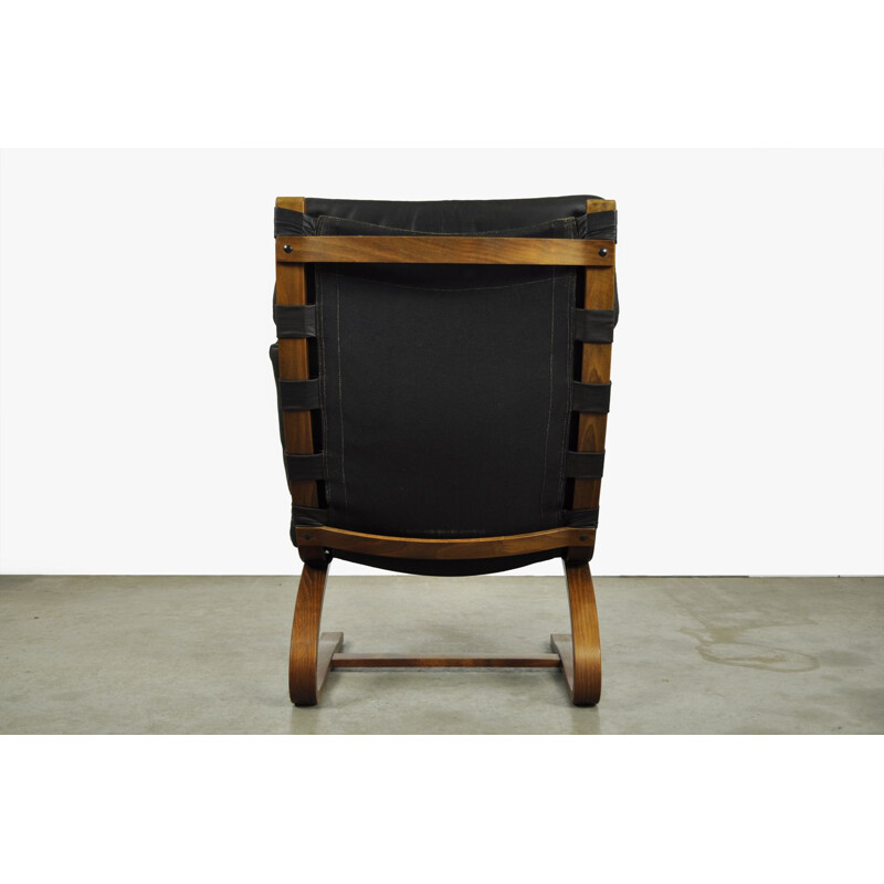 Scandinavian vintage armchair with footrest by Ingmar Relling for Westnofa, Norway 1970s