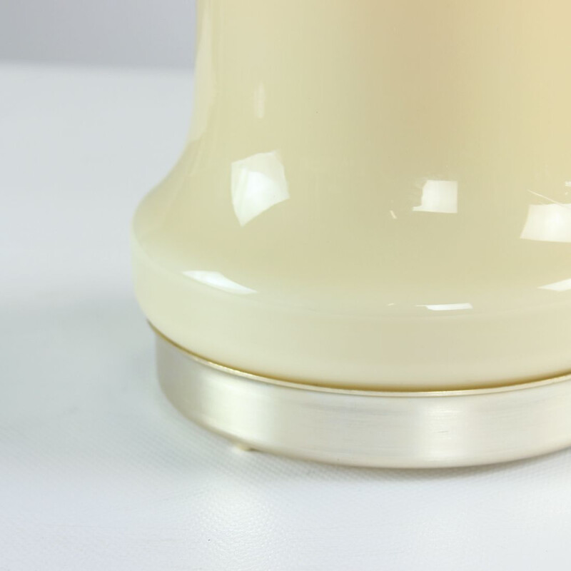 Vintage beige opaline glass table lamp by Ivan Jakes, Czechoslovakia 1960s