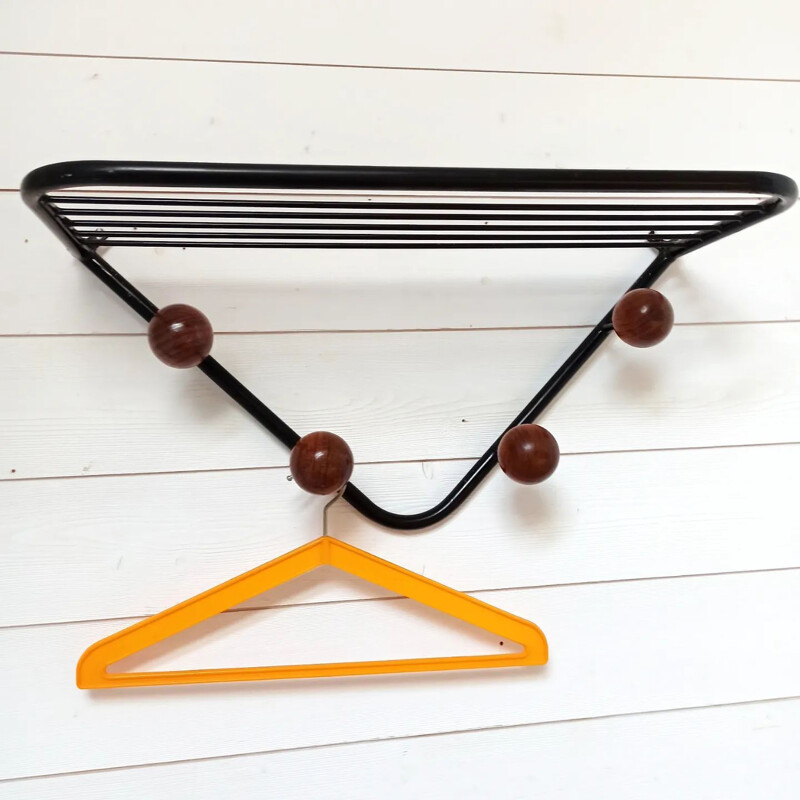 Vintage metal wall coat rack, 1950s