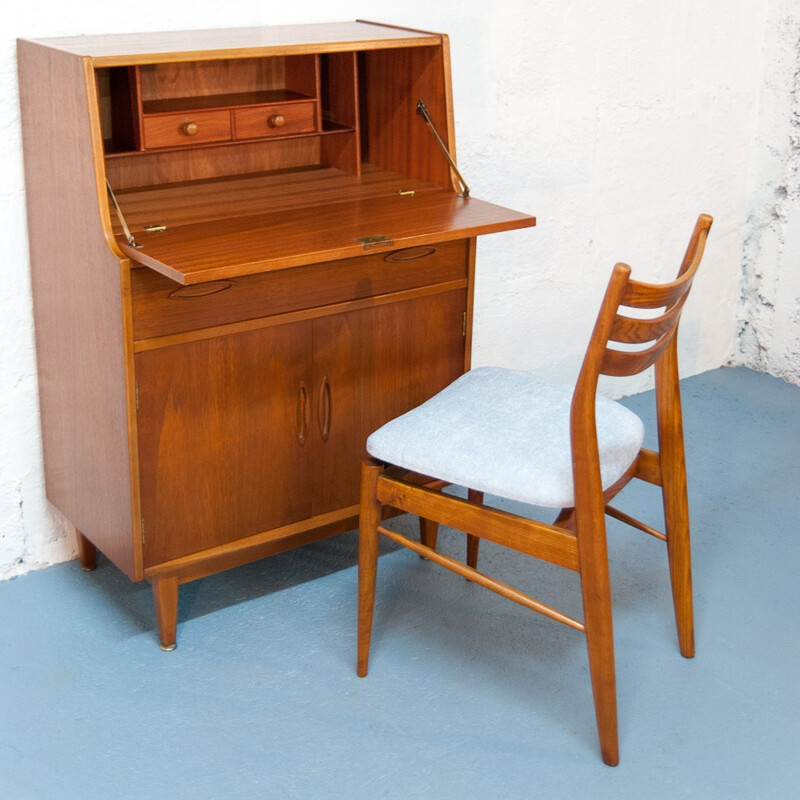 Mid century Scandinavian light teak secretary - 1950s