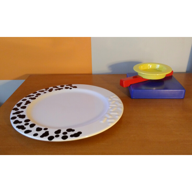 "Rucola" platter, Ettore SOTTSASS and "Squash" ashtray, Maria SANCHEZ - 1985