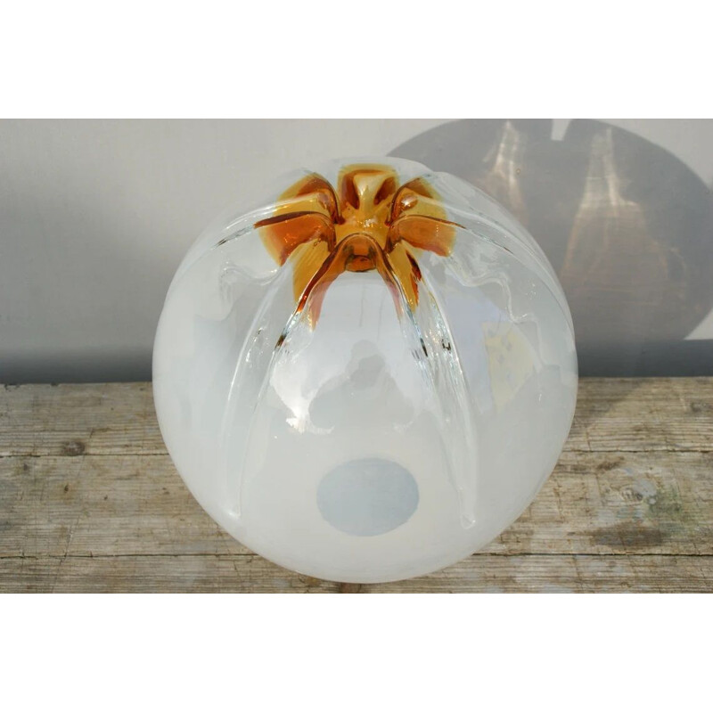 Vintage murano glass pendant lazmp "Mazzega Sphere", Italy 1970