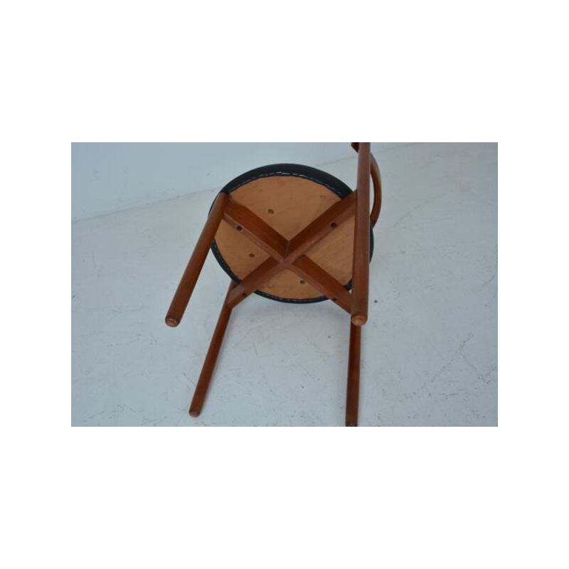 Suite de 4 chaises en palissandre et cuir - 1960