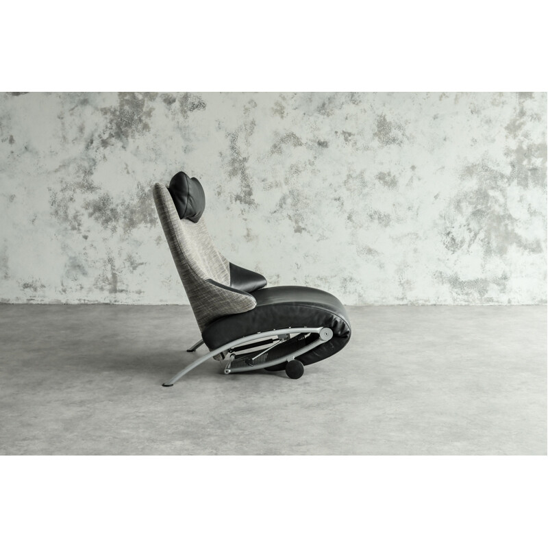 Solo 699" cadeira dobrável de couro em couro de Stefan Heiliger, Alemanha 1980