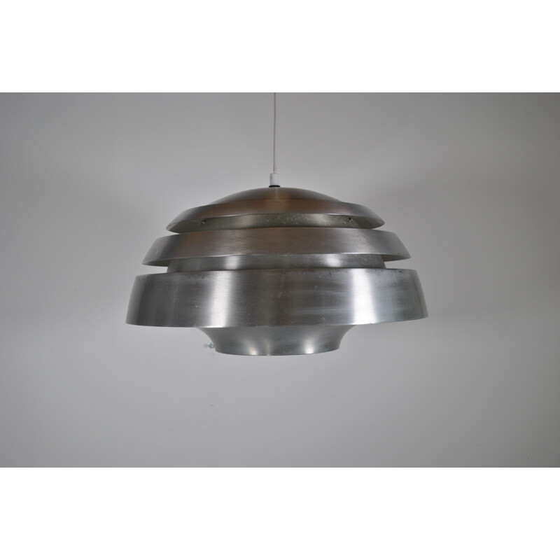 Vintage aluminium pendant lamp by Hans Agne Jakobsson, 1970